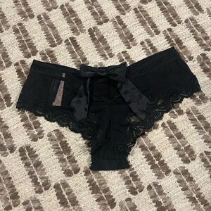 Victoria's Secret Black Lace Bow Panties